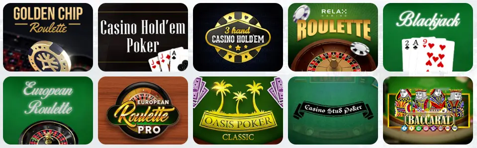 Giochi da tavolo al King Billy Casino